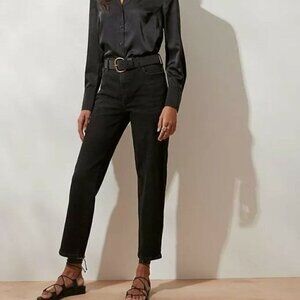 Banana Republic High-Rise Plus Size 20/35 TALL Black Wash Straight Jeans RT$100